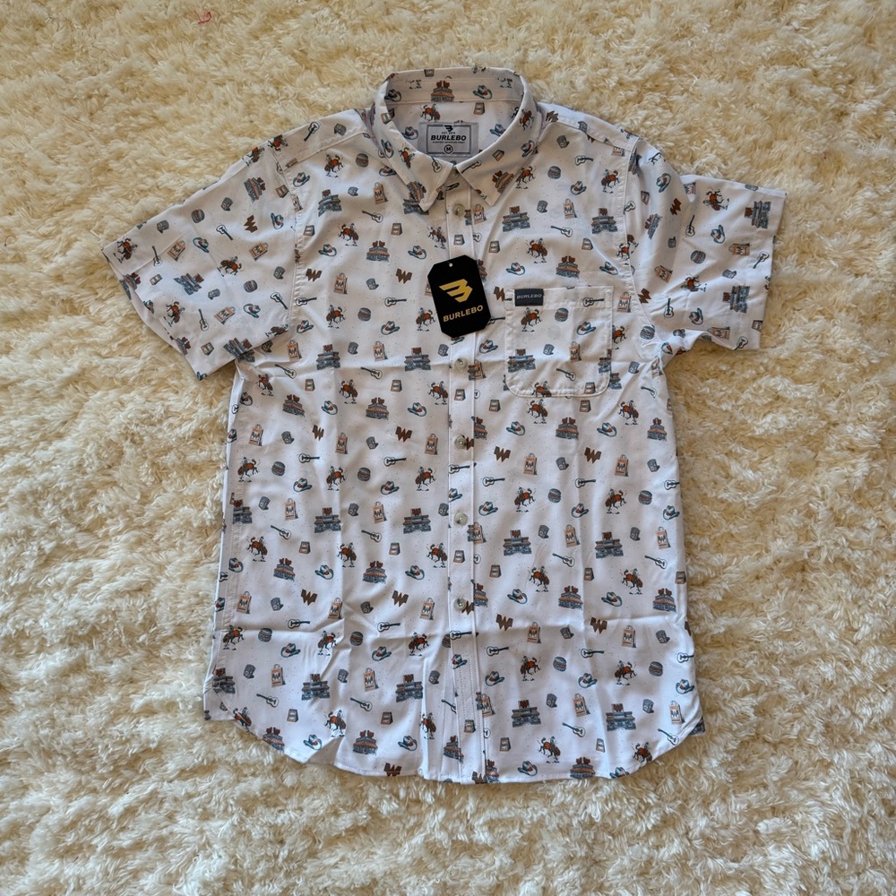NWT Burlebo performance button up Whataburger the… - image 1